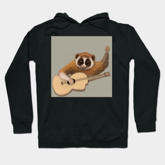 Slow Loris and Guitar Hoodie by JHeavenor